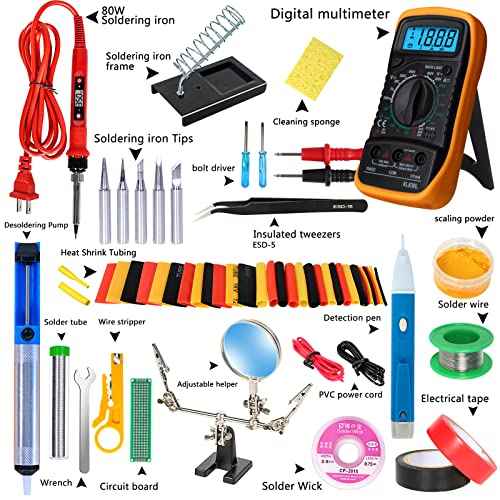 Soldering Iron Kit,80W LCD Digital Soldering Gun with Adjustable Temperature Controlled and Fast Heating Ceramic Thermostatic Design
