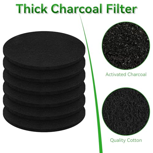 12 Pack 6.7 Inch Charcoal Filter for Kitchen Compost Bin Countertop Bucket