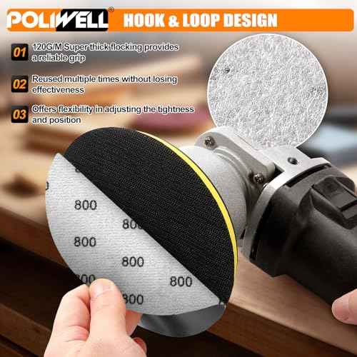 6 Inch (150mm) 800 Grit Sanding Discs Waterproof Hook & Loop Heavy Duty Silicon Carbide Round Flocking Sandpaper for Wet/Dry Sanding Grinder Polishing Accessories, 20-Pack