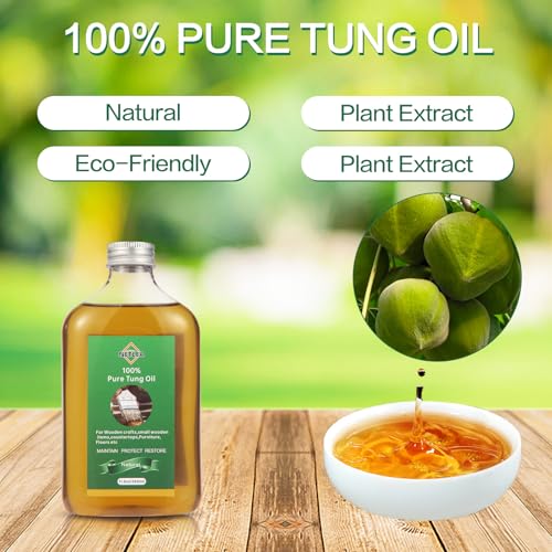 NetLea Natural Tung Oil 11.8oz (350ml) for Small Wood Crafts & Finishes