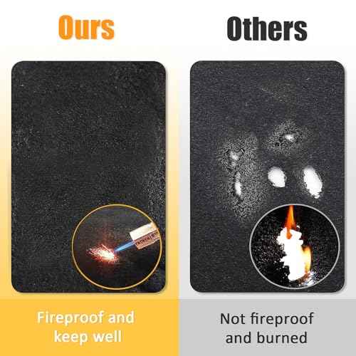 TOHONFOO Welding Blanket Fireproof, Opening Shape Welding Mat, Heat Resistant Solder Blanket Up To 1800¡ÆF, Flame Retardant Carbon Felt Heat Shield Mat for Solder Plumbers HVAC Torch Protector