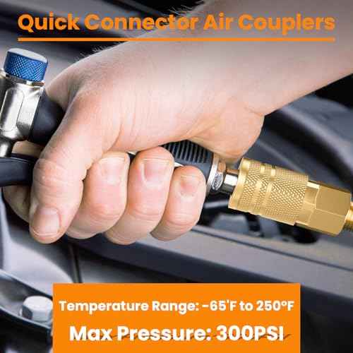 1/4 Inch Brass Female Industrial Coupler, 1/4'' NPT Air Hose Fittings, Quick Connector Air Coupler for Auto Shop, 2 Pack