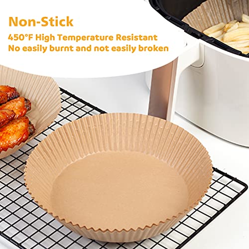 Ailun 100pcs 8-Inch Air Fryer Liners for 5-8 Qt Brown Round-100pcs