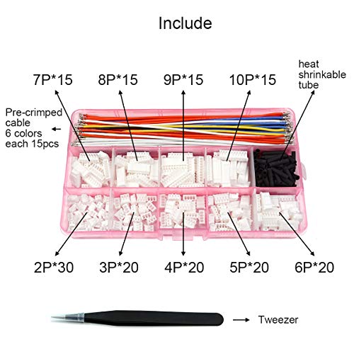 Elechawk Pre-Crimped PH 2.0 Connector Cable Kit for Arduino, Drones, Batteries - Connector & Wire