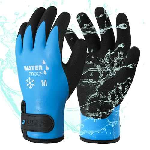 DULFINE 100% Waterproof Winter Work Gloves for Men and Women,Foam Latex Coated and Thermal Insulated Gloves for Cold Weather