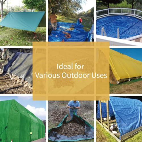 GUARD SHIELD Green 8x8 Feet Waterproof Poly Tarp Cover 5mil - Multi Purpose