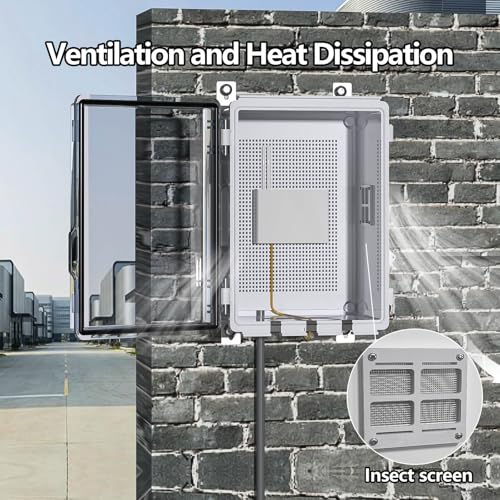 ANIMACYN Clear Cover ABS Waterproof Electrical Junction Box 11.8x7.9x5.1 inch Ventilated IP65 Indoor/Outdoor