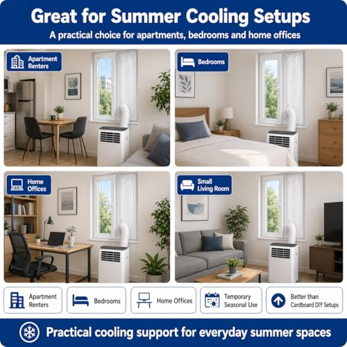 118 Inch Portable AC Window Seal Kit for Casement & Crank Windows - No-Drill Waterproof Vent