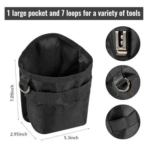 Nail/Screw Work Samll Tool Pouch with Belt Clip,Made of Oxford Cloth 1680d Bolt Storage Pouch, Mini Organizer Pocket Attachment for Tool Belt,Electrician, HVAC Tech, Plumber, Carpenter Use