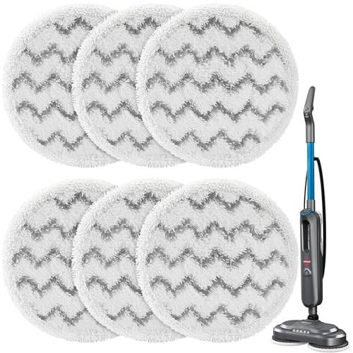 iSingo 3897A/3712 Replacement Pads for Bissell SpinWave SmartSteam 6 Pack - Velcro, Microfiber