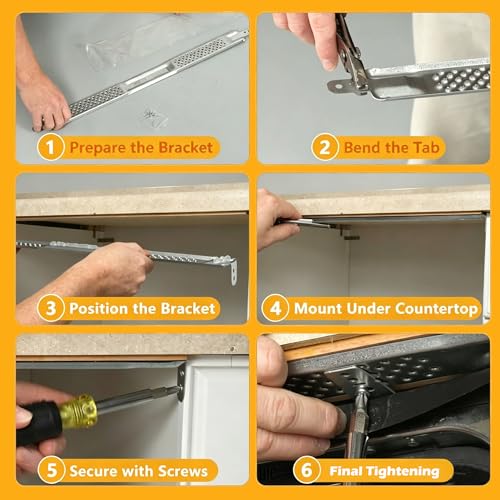24-Inch Dishwasher Mounting Bracket Kit with 8269145 Screws – OEM Replacement for Whirlpool/KitchenAid/Maytag (W10426979 etc.)