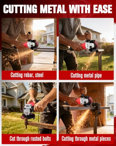 AVID POWER Red 7.5-Amp 4-1/2 Inch Angle Grinder with Grinding & Cutting Wheels