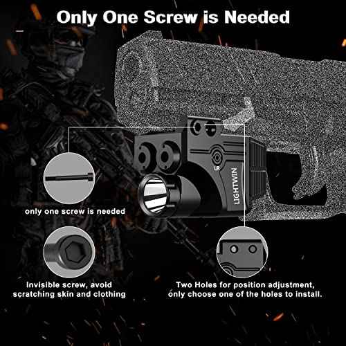 Red Blue Purple Laser Beams with 800 Lumens Flashlight for Pistols, 3 in 1 Laser Light Combo, Tactical USB Rechargeable Laser Sight, Strobe & Steady Flashlight for Picatinny Rail