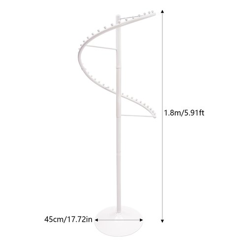 Lzerahera Spiral Rotating Clothing Rack, 360° Spiral Retail Costumer Heavy Duty Garment Rack with 38 Ball for Retail Stores, Bedroom, Living Rooms (White)