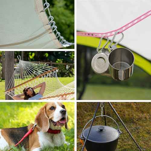 Small Carabiner Clip Hooks, 10pcs 1.57 inch Carabiners Heavy Duty, 304 Stainless Steel Spring Snap Hook Fits Camping Hiking, Metal Clips for Rope Chain Keychain Keys Rings