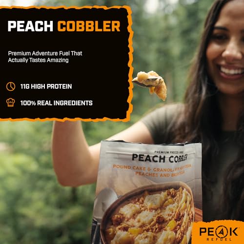 Peak Refuel Peach Cobbler Freeze-Dried Camping Dessert - 1 Pack, 2 Servings