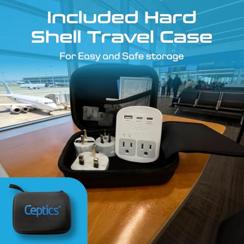 Ceptics Beige 35W Universal Travel Adapter Kit with Surge Protection