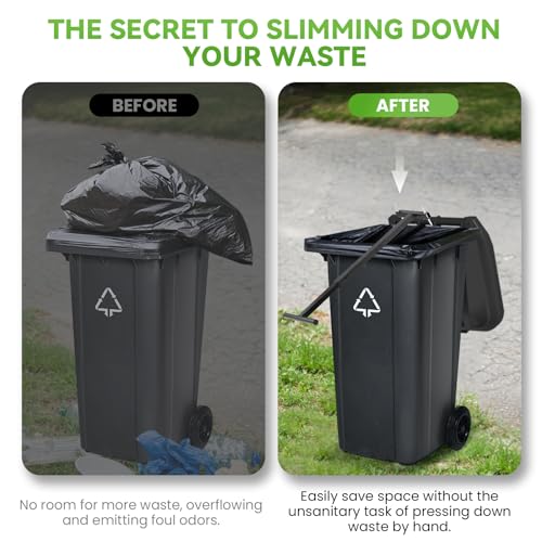 NEWTRY Manual Trash Compactor for 120L-240L Bins - Efficient Waste Compression