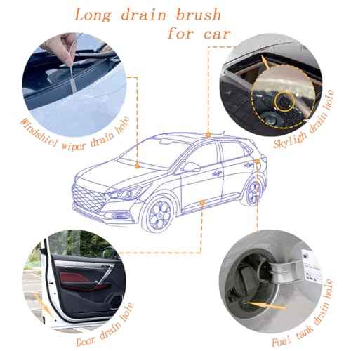 2-Pack Long Pipe Cleaners - 61" & 40" Stainless Steel Tube Cleaning Brush Set, Flexible Sunroof Drain Cleaning Tool for Sink, Refrigerator, Aquarium, Car Maintenance