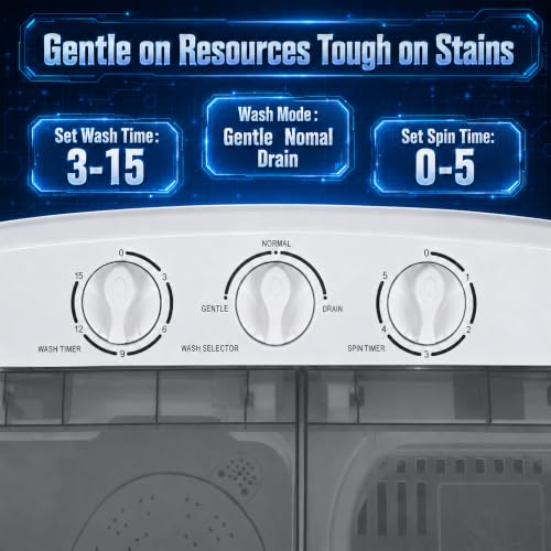 Pataku Portable Washing Machine & Dryer Combo 25.3Lbs Grey Compact Twin Tub