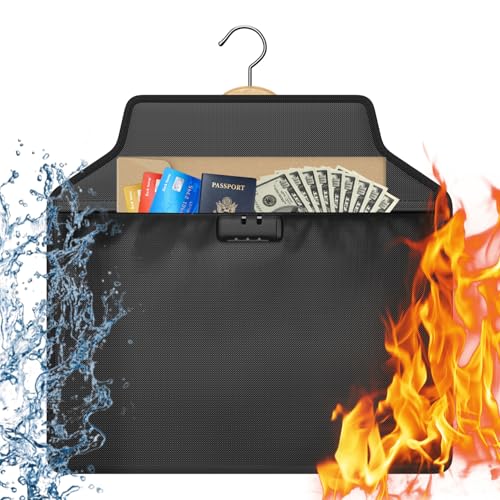 Fireproof Diversion Safe with Lock and Anti-theft, Hanger Diversion 17.7"x16.4", Hidden Safe Four-layer Waterproof and Fireproof, Waterproof Zip, Suitable for Travelling, Home Security