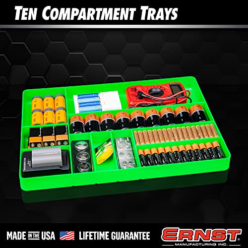 Ernst 10-Compartment Drawer Organizer Black - Heavy Duty Stackable Tool Tray
