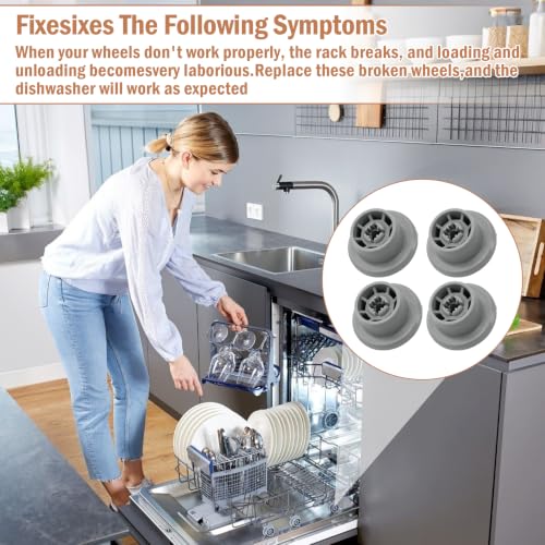 CG 10016657 Bosch Dishwasher Lower Rack Wheel Kit (4 Pack) – Extended Lower Rack Wheels