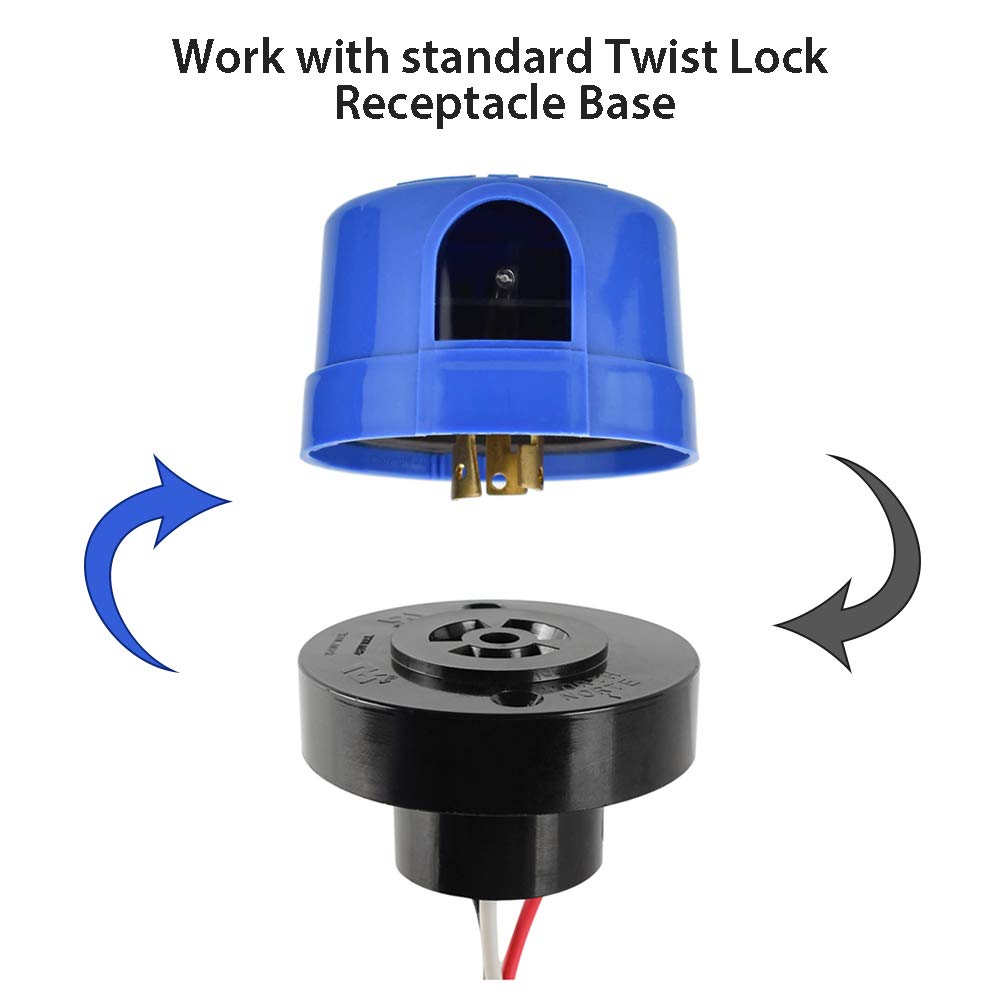 GBAYSA 1 Pack Photocell for Outdoor Light, Auto On/Off Photo Sensor Switch, Dusk to Dawn LED Street/Barn Light Control