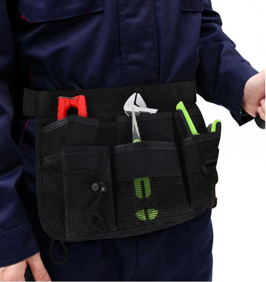 Gardening Tool Waist Bag Belt, Adjustable Garden Canvas Waist Bag with 7 Pockets of Different Sizes and Depth for Holding Gardening Tools and Home Decoration Tools