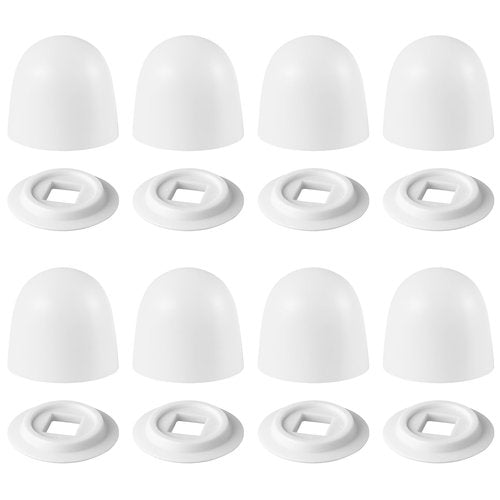 8 Pack Toilet Screw Cover Caps, White Universal Toilet Bolt Caps with Decorative Design, Easy Snap-On Installation for Toilets Bowl Bolts, 1.41 Inch Height