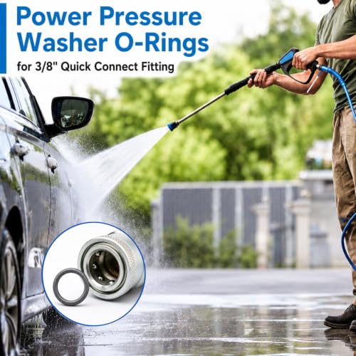 ZDBB 100 Pcs Pressure Washer O-Rings Set for 1/4 & 3/8 Inch Quick Connect Fittings
