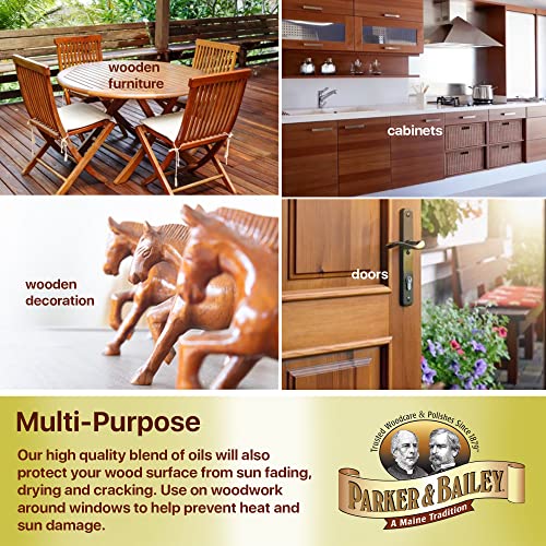 Parker & Bailey Lemon Oil Polish for Furniture & Wood - 16 oz - Natural Lemon Scented Restorer & Cleaner