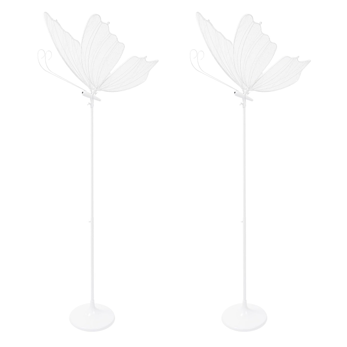 banborba Wedding Butterfly Floor Lamp, Creative Butterfly Ceiling Light, Adjustable Height LED Butterflies Lights, Romantic Hanging Decoration Props for Wedding Party Events - 2Pcs/Warm Light