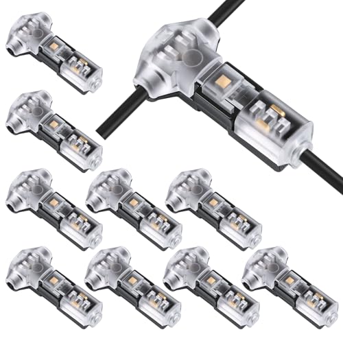 10 Pcs Low Voltage T Tap Wire Connectors for LED, Audio, Video Wiring