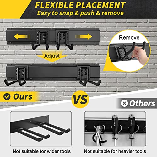 UUP 48-Inch Wall Mount Garage Tool Organizer with 3 Panels & 7 Hooks, Heavy Duty Storage Rack