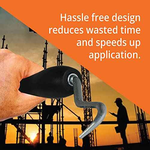 WOLF Manual Bar Tie Twister Tool w/Smooth Rotating Steel Hook & Contoured Plastic Grip Handle, 7" | Rebar Wire Twister | Ambidextrous | Construction