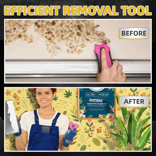 DIYSELF 1 Pack Razor Blade Scraper with 15 Extra Blades, Scraper Tool for Cleaning Window, Paint, Cooktop, Oven, Glass Stove Top Scraper, Razor Scraper with Buit-In Blade Storage (Pink)