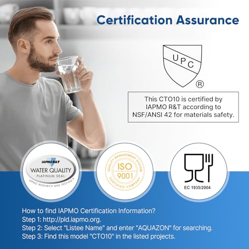 PUREPLUS 4 Pack 1 Micron 10x2.5 Inch Whole House Carbon Water Filters NSF Certified