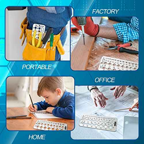 64ths Drills Stainless Steel Drill Bit Size Gauge - 1/16'' to 1/2'' Hole Gauge, 24 Fractional Sizes