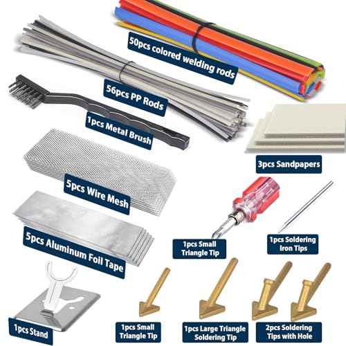 130W Plastic Welder Kit Deluxe,3-in-1 Plastic Welder Soldering Iron Kit,Professional Surface Repair Tool for Car Bumper with 5 Welding Tips,for Car Bumper Dashboard Kayak Repairs (Blue)