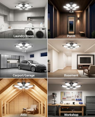150W LED Garage Light Bulb with 6 Adjustable Panels, Ultra Bright 15,000 Lumens