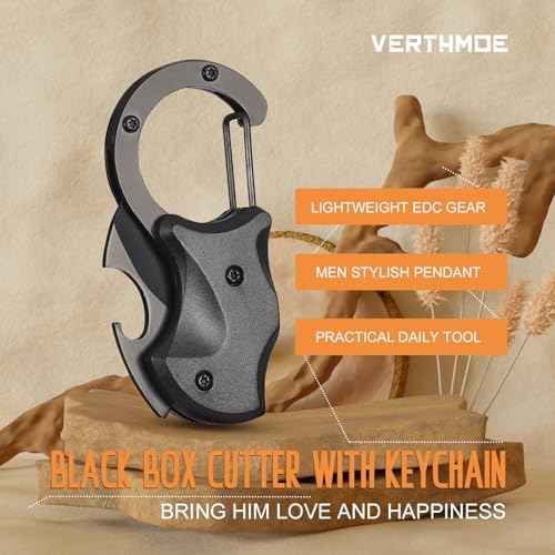 Christmas Stocking Stuffers Gifts for Men Him, Small Pocket Multitool Knife for Men Dad Gifts, Keychain Box Cutter with Bottle Opener, Cool Gadgets for EDC Camping Hiking