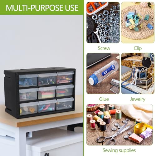 Sadstory 9-Drawer Plastic Storage Cabinet for Garage Organization