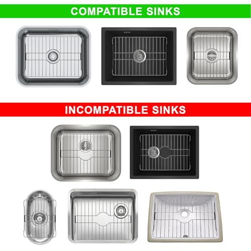 SunnyPoint Small Stainless Steel Sink Protector Rack 10.75" x 12.4" Rust-Resistant Grid