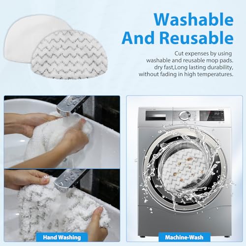 Extolife 10 Pack Steam Mop Replacement Pads for Bissell Powerfresh 1940 (2 Types: 5 plain + 5 scrub)