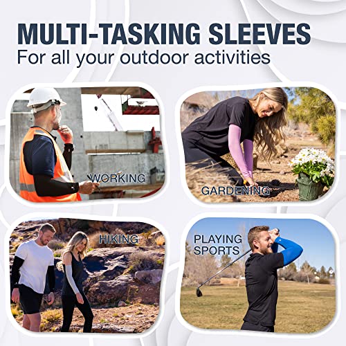 SportsTrail Unisex Cooling Arm Sleeves - Breathable UV Sun Protection, 1 Pair, White, One Size