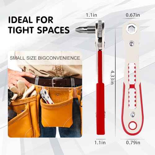 22-in-1 Magnetic Ratchet Screwdriver Set w/Reversible Wrench & Bits | Compact for Tight Spaces, DIY/Home/Car Repairs | Best Gift for DIYers, Handymen & Men