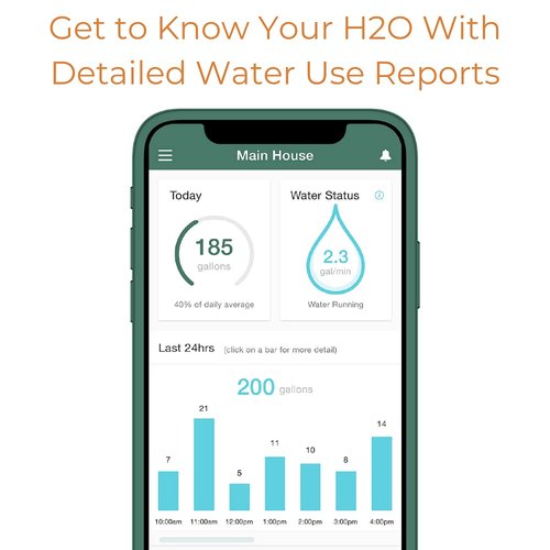 Flume2 Smart Home Water Monitor and Leak Detector – Real-Time Water Usage Tracking, Easy Installation, No Plumbing Required