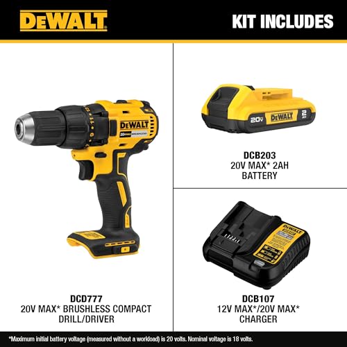 DEWALT 20V MAX Cordless Drill Driver Set with Battery and Charger