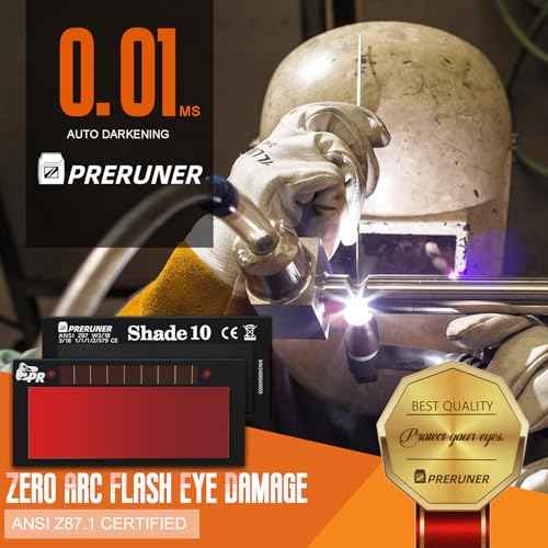 Core Series Red Shade 10 Auto Darkening Welding Lens | 2"x4 1/4" Welding Lens | Red Coating | Ultimate Clarity | Teal-Tinted View | Replacement for Sugar Scoop or Pancake Welding Hood